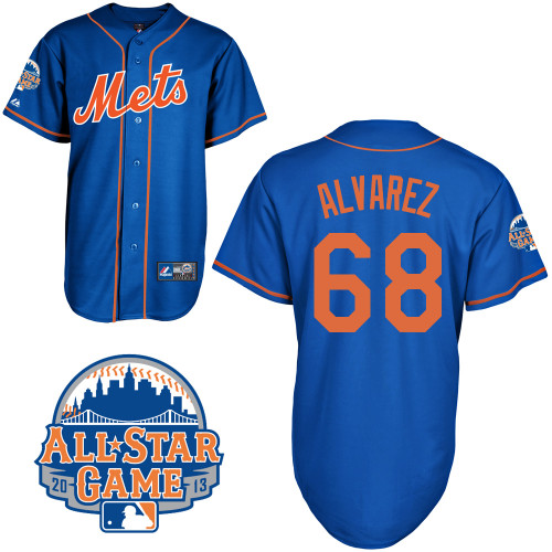 Dario alvarez #68 Youth Baseball Jersey-New York Mets Authentic All Star Blue Home MLB Jersey
